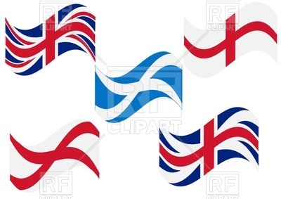 400x283 Set Of British, England And Scotland Flags Vector Image Vector