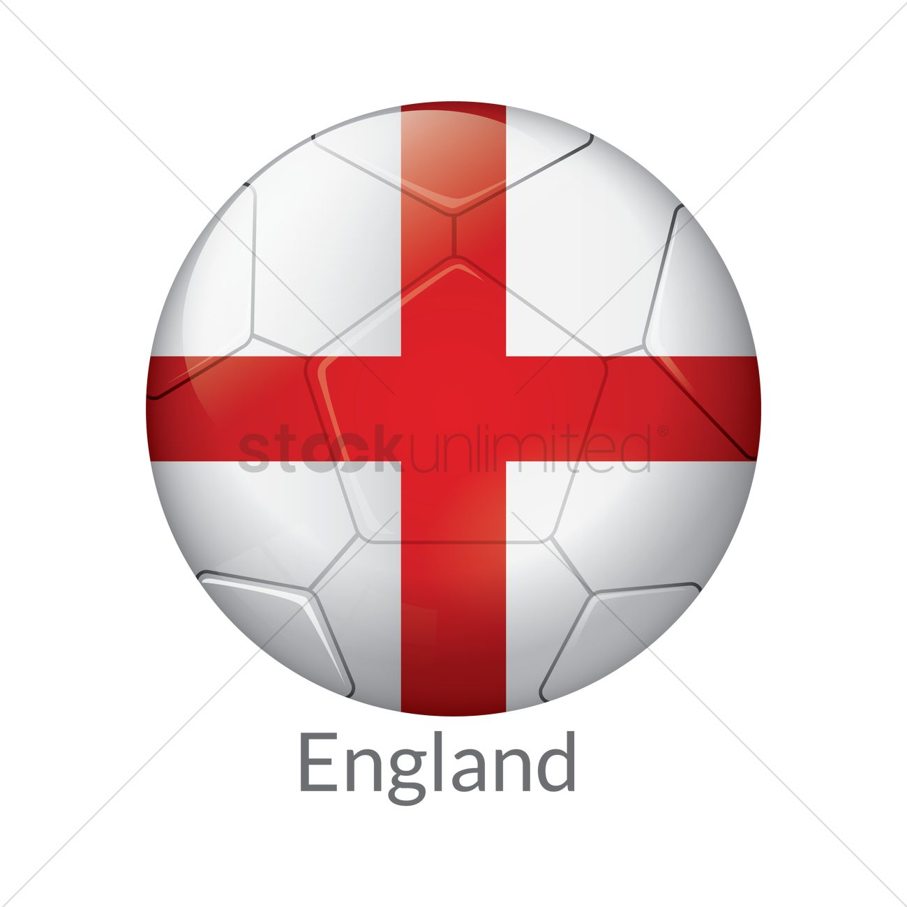 1300x1300 Soccer Ball With England Flag Vector Image