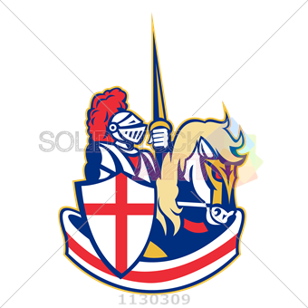 340x340 Stock Illustration Of Vector Knight With Sword Horse England Flag
