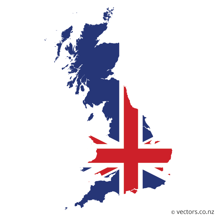 700x700 Uk Flag Vector Map Of Great Britain