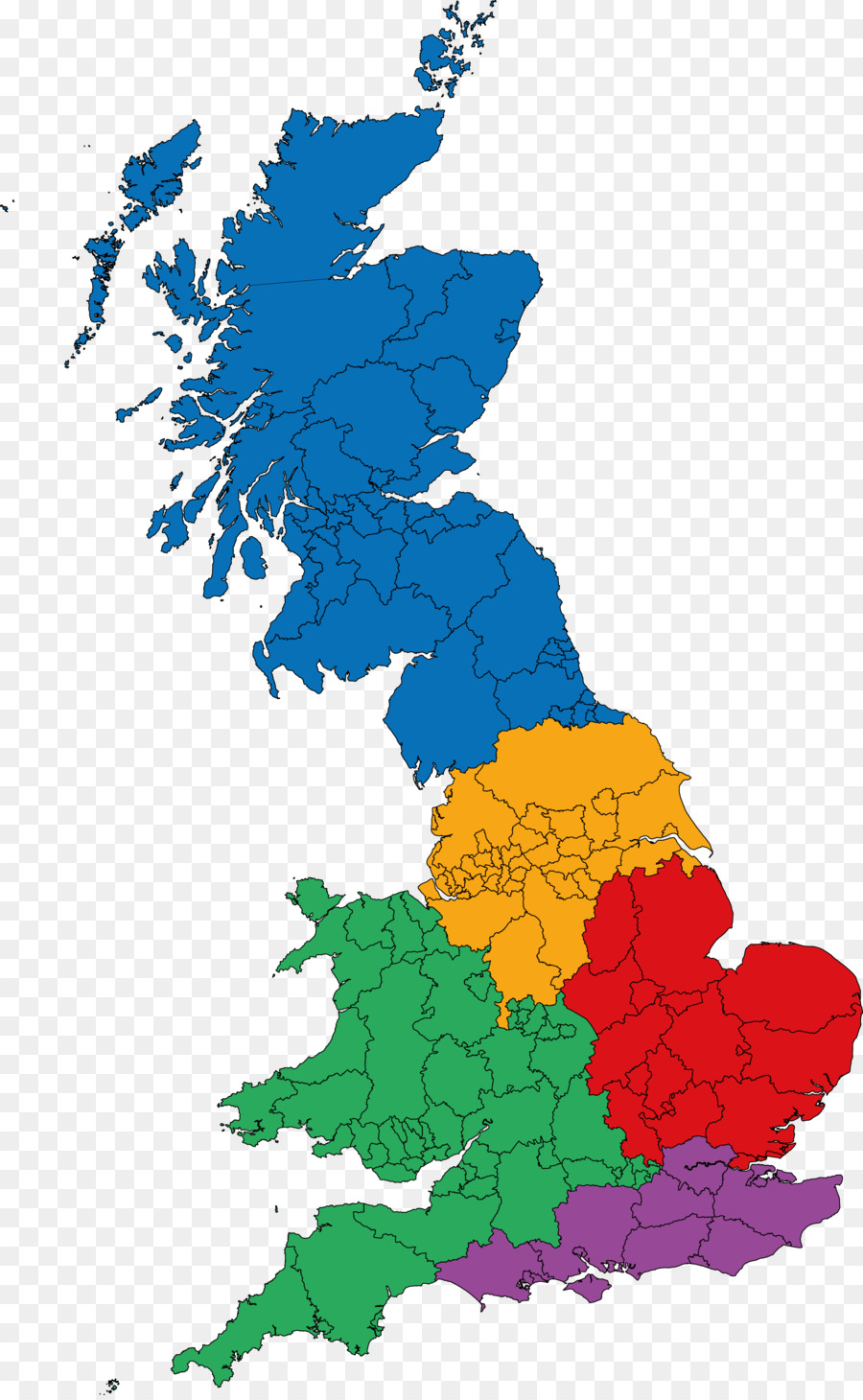 900x1460 England Vector Map
