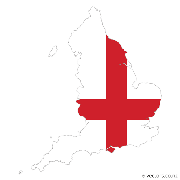 700x700 Flag Vector Map Of England