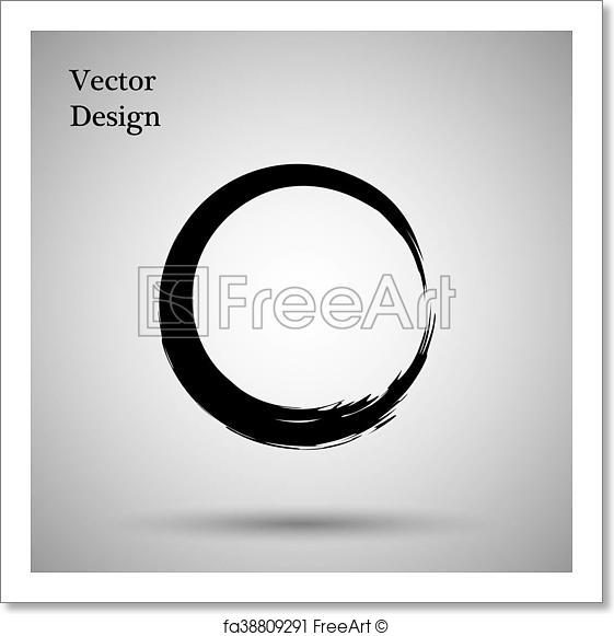 561x581 Free Art Print Of Hand Drawn Circle Shape. Label, Logo Design