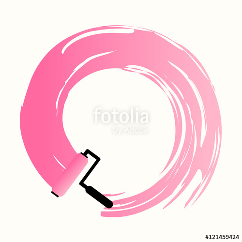 500x500 Vector Enso (Zen Circle) With Paint Roller Illustration Stock
