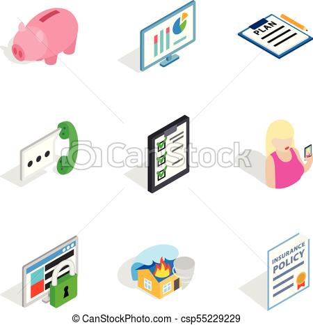 450x466 Specialists Of The Enterprise Icons Set, Isometric Style