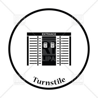 400x400 Thin Circle Design Of Stadium Entrance Turnstile Icon Vector Image