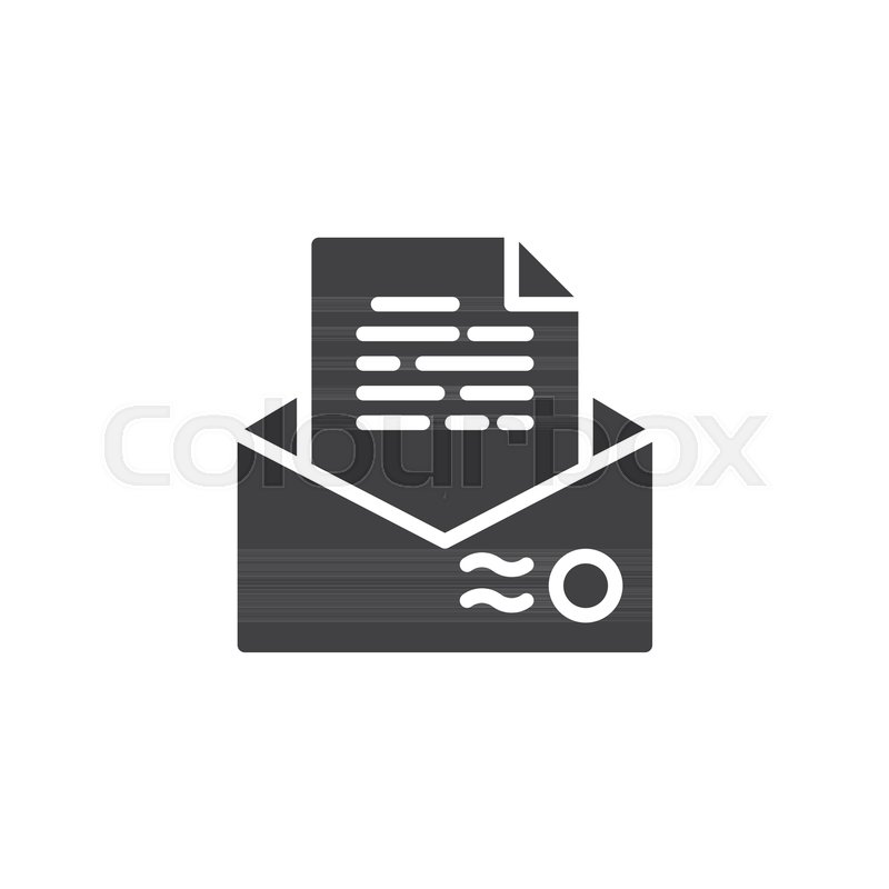 800x800 Recommendation Letter Envelope Icon Vector, Filled Flat Sign