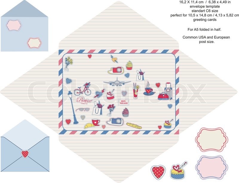 800x612 Envelope Designer Template Stock Vector Colourbox