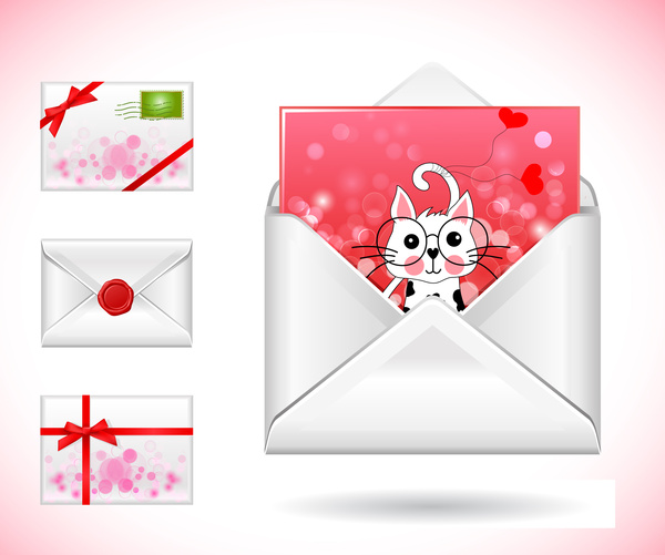 600x501 Postcards Envelope Vector Illustration With Cute Style Free Vector