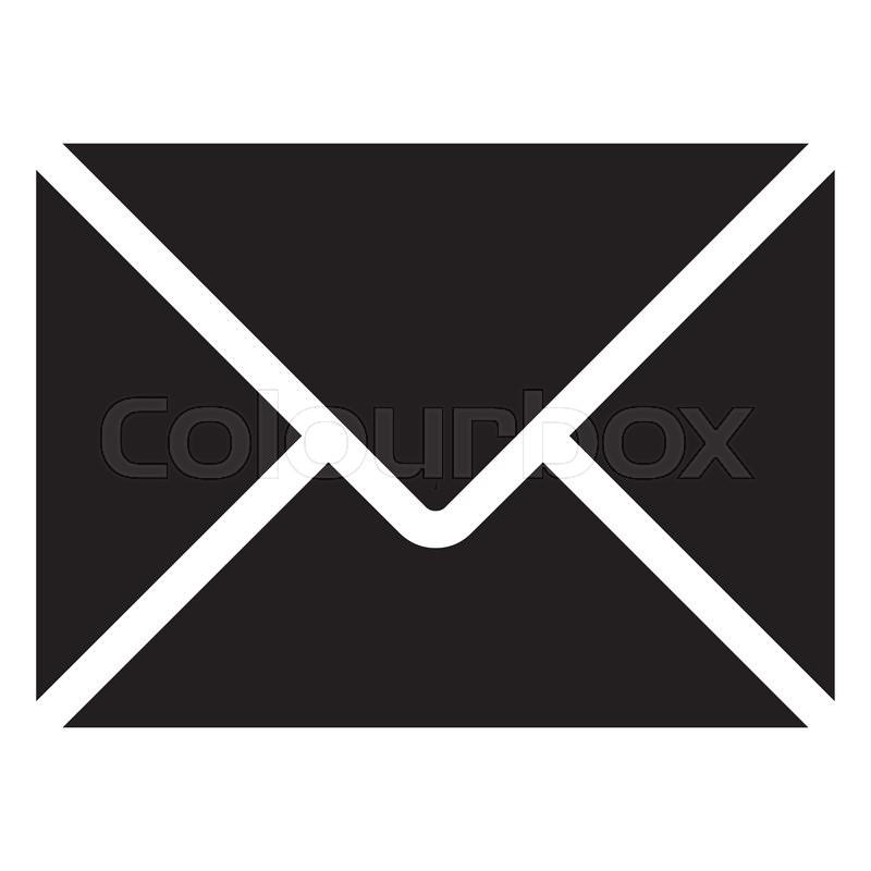 800x800 Vector Black Envelope Icon On White Background. Eps 10. Stock