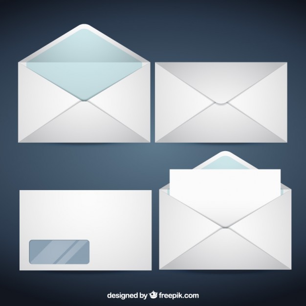 626x626 White Envelopes Vector Free Download