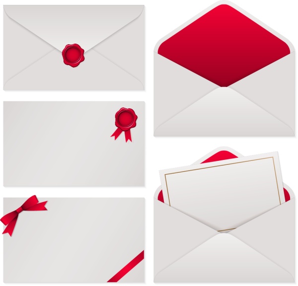 600x576 White With Red Envelope Vector Material Free Download