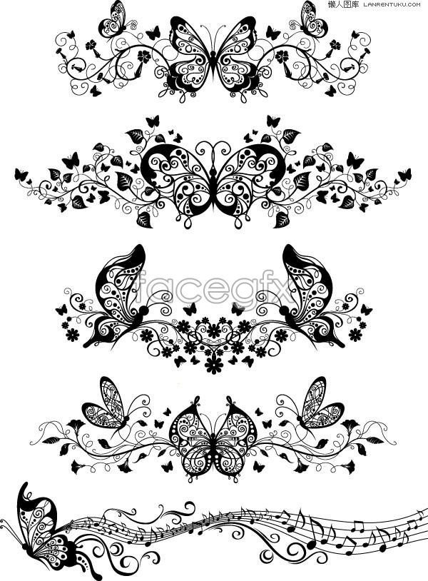 600x814 Several Beautiful Butterfly Pattern Eps Vector Over Millions