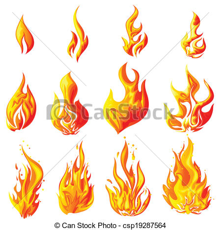 450x470 Fire Flame. Easy To Edit Vector Illustration Of Fire Flame Collection.