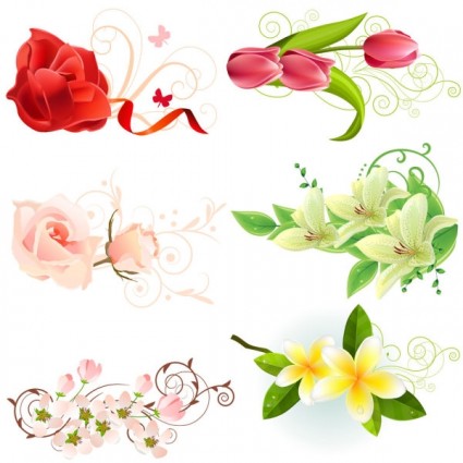 425x425 Free Vector Flowers Gallery Images)