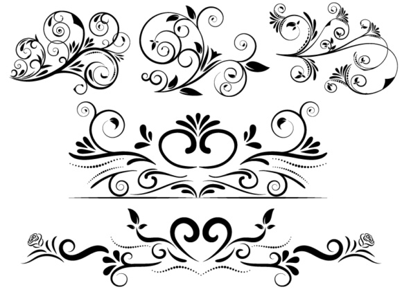 580x435 5 Swirl Vectors Svg Dxf Png Jpg Eps Vector File Cut Files Graphic