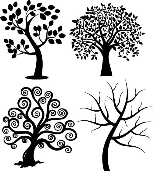 505x561 Spiral Tree Silhouette Vectors (.eps) Vector File Free Download