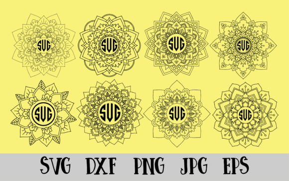 580x363 8 Mandala Svg Mandala Vectors Svg Dxf Png Jpg Eps Vector File Cut