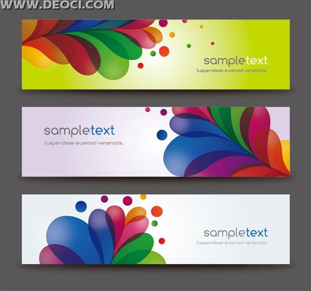 620x579 3 Simple Colorful Background Banner Ads Website Design Template