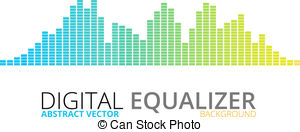 300x132 Digital Equalizer, Stylized Vector Background.