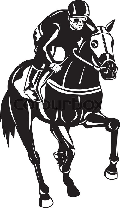 460x800 Illustration Of A Horse And Jockey Racing Silhouette On Isolated