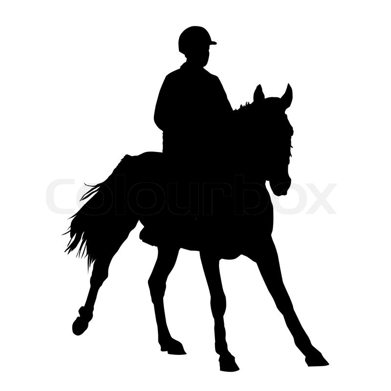 800x800 Jockey On A Horse Vector Illustration Stock Vector Colourbox