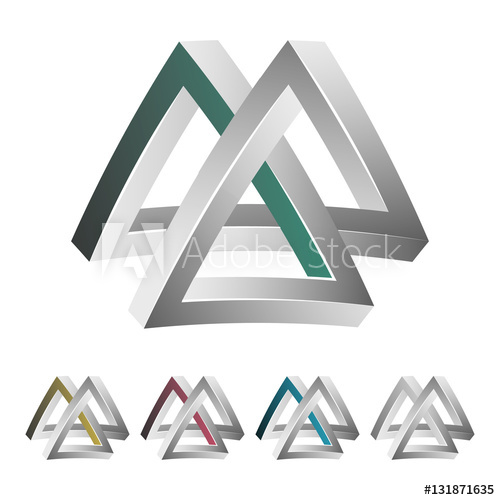 500x500 Impossible Shape. White Background. Colorful Trendy Creative Sign