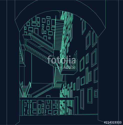 492x500 Wireframe Illustration Of Stairs Inspired In Mc Escher And Harry