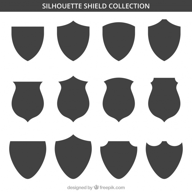 626x626 Set Of Shield Silhouettes Vector Free Download