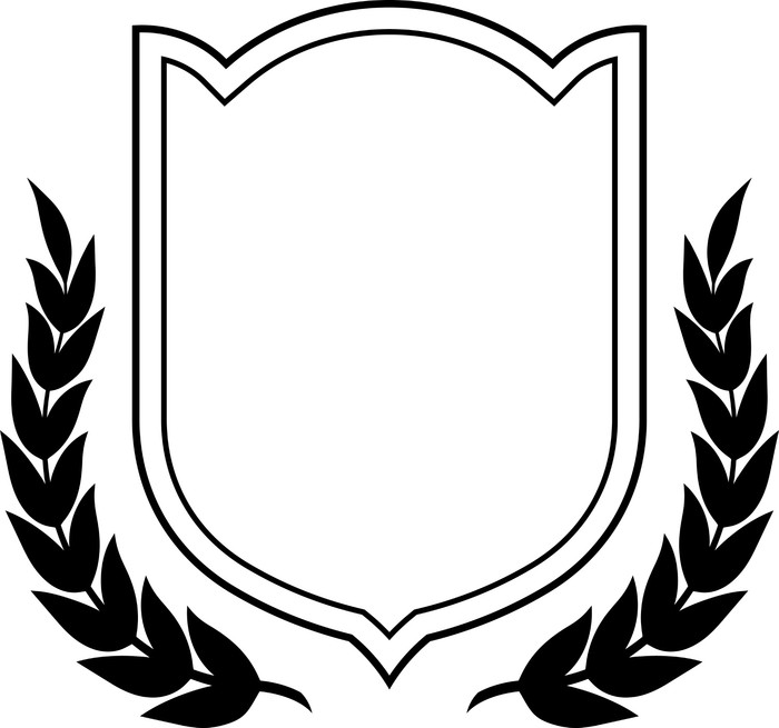 700x655 Vinilo Pixerstick Vector Escudo Y La Corona De Laurel Aislados