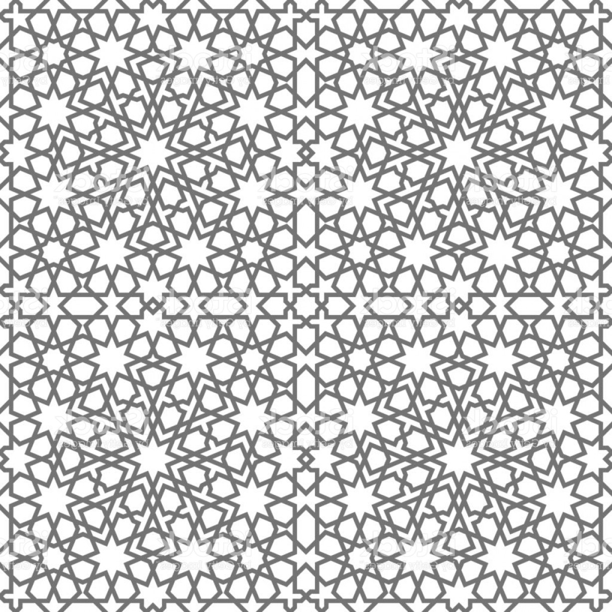 1228x1228 Islamic Seamless Vector Pattern Geometric Ornaments Based On