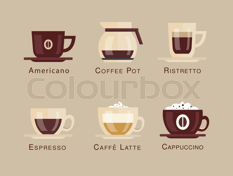800x605 Coffee Vector Icon Set Menu Coffee Beverages Types And Preparation