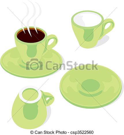 430x470 Fully Editable Vector Illustration Of Espresso Cups And... Vector