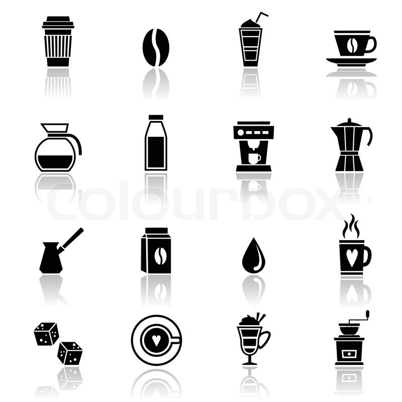 800x800 Coffee Espresso Cappuccino Frappe Black Icons Set With Restaurant