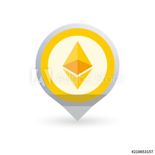 500x500 Ethereum Logo. Cryptocurrency Icon In The Shape Of Map Pointer Or