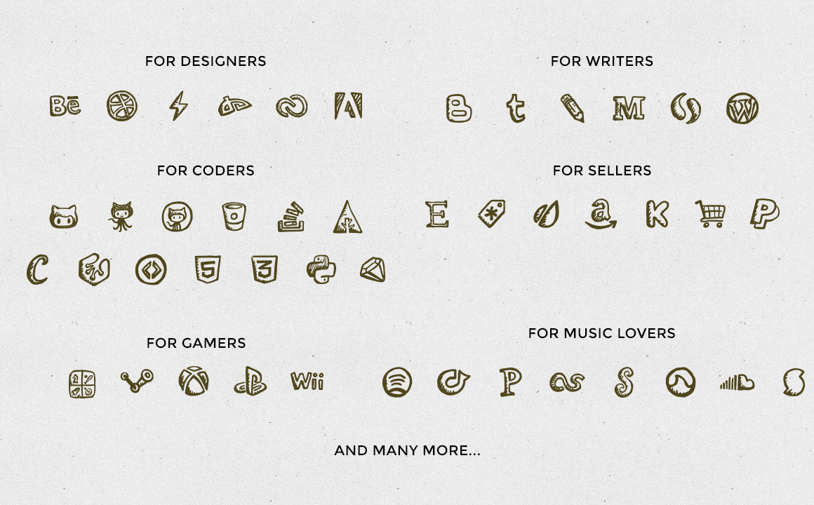 1160x720 Friendly Icons Ultimate 160 Hand Drawn Social Icon Font + Vectors