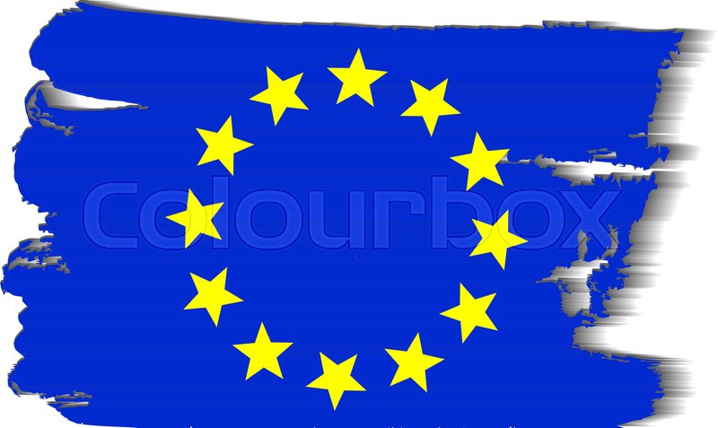 800x477 European Flag Painted By Brush Hand Paints. Art Eu Flag