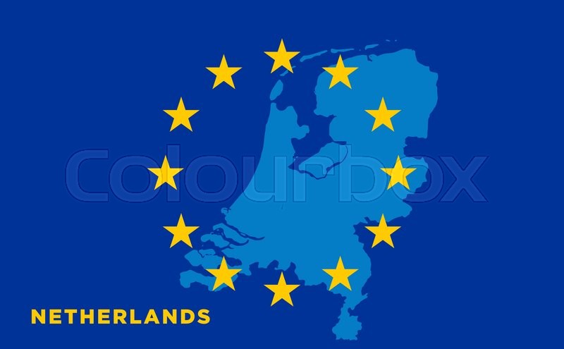 800x495 Flag Of European Union With Netherlands On Background. Vector Eu