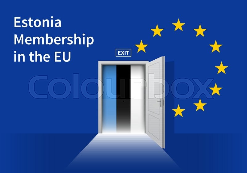 800x560 Flag Of The Estonia And The European Union. Estonia Flag And Eu