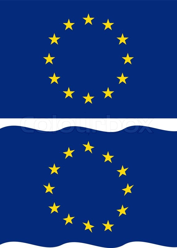 573x800 Flat And Waving European Union Flag. Vector Illustration Stock