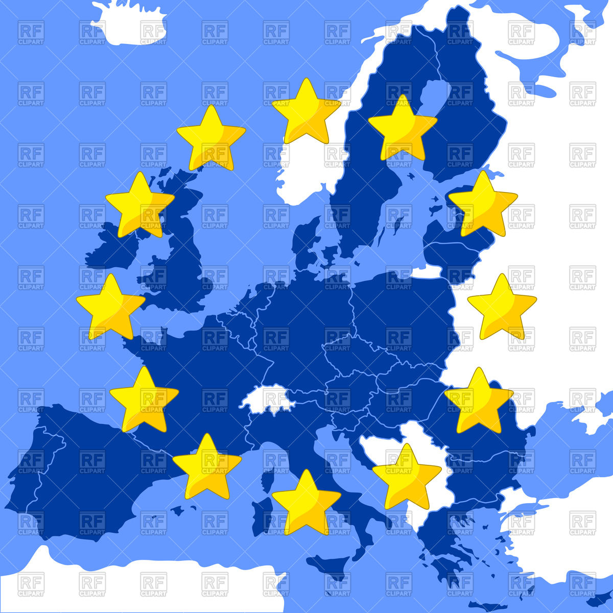 1200x1200 Map Of The European Union Vector Image Vector Artwork Of Signs