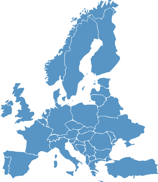 516x595 Europe Map Blue Clip Art