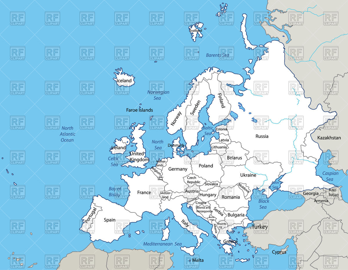 1200x933 Map Of The Europe Vector Image Vector Artwork Of Objects