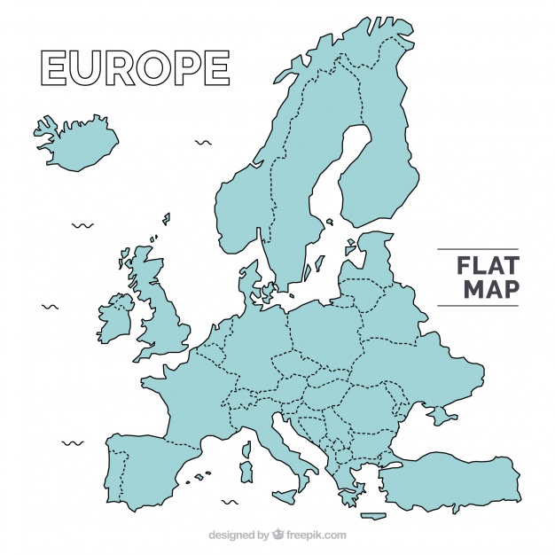 626x626 Europe Flat Map Vector Free Download