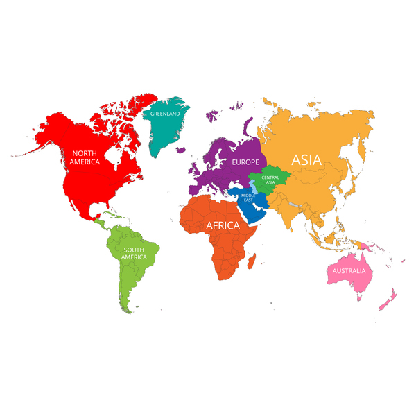600x600 World Map With Mark Vector Material Vector Maps Free Download
