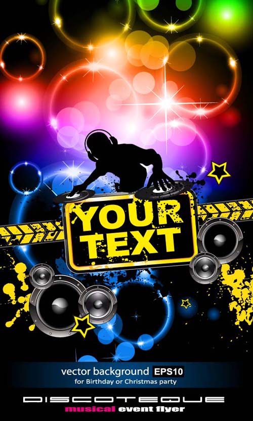 500x830 Set Of Musical Event Flyer Backgrounds Vector 02 Free Download