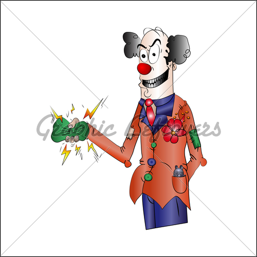 500x500 Cartoon Evil Clown, Vector Gl Stock Images