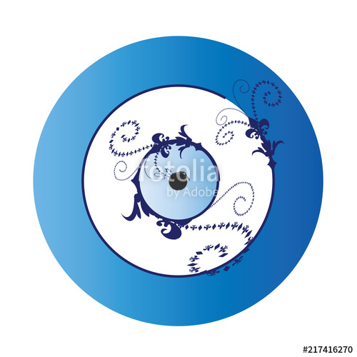 500x500 Artistic Greek Blue Evil Eye Vector Illustration