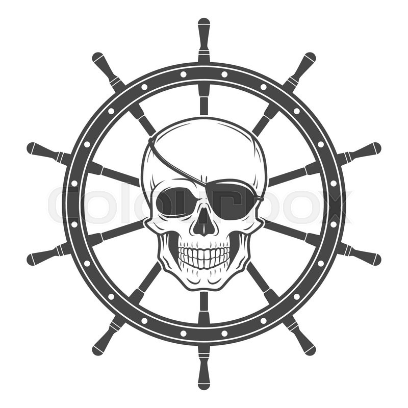 800x800 Jolly Roger With Eyepatch Logo Template. Evil Skull Vector. Dark T