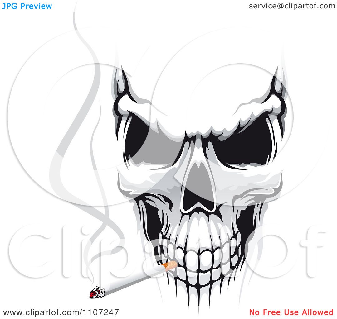 1080x1024 Clipart Evil Skull Smoking A Cigarette